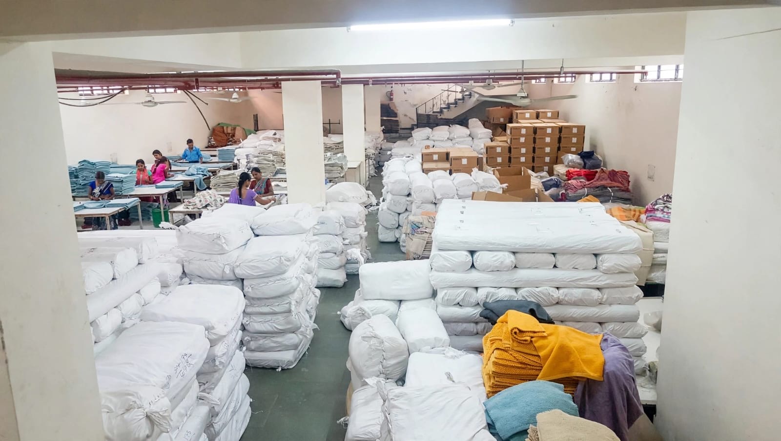Textile bundles and finished goods ready for dispatch